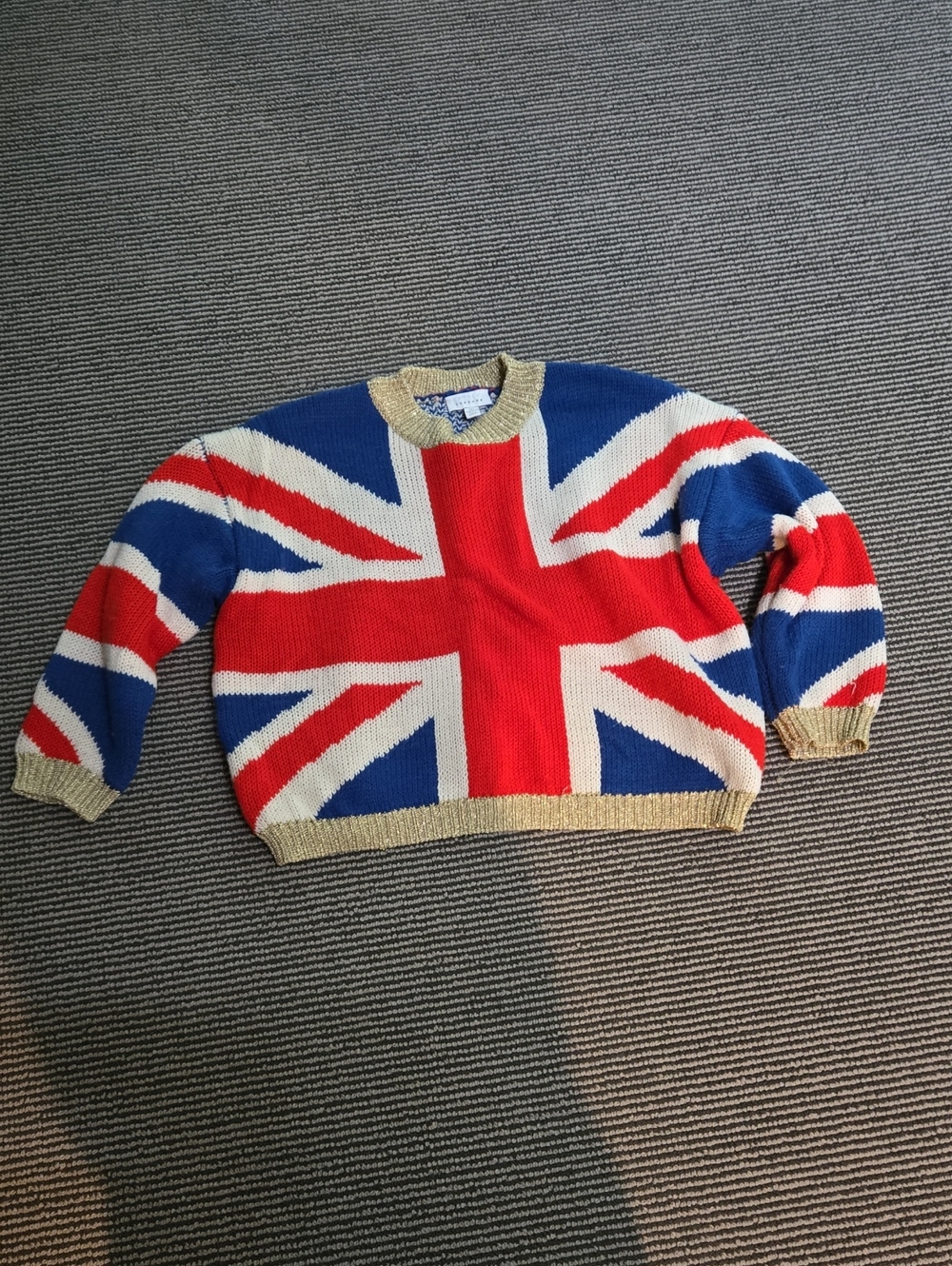 Topshop Union Jack Knit Sweater - Red, Blue & Cream